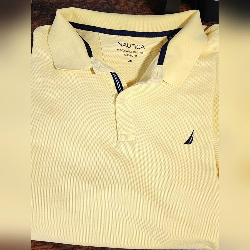 Nautica yellow men polo shirt 3xl